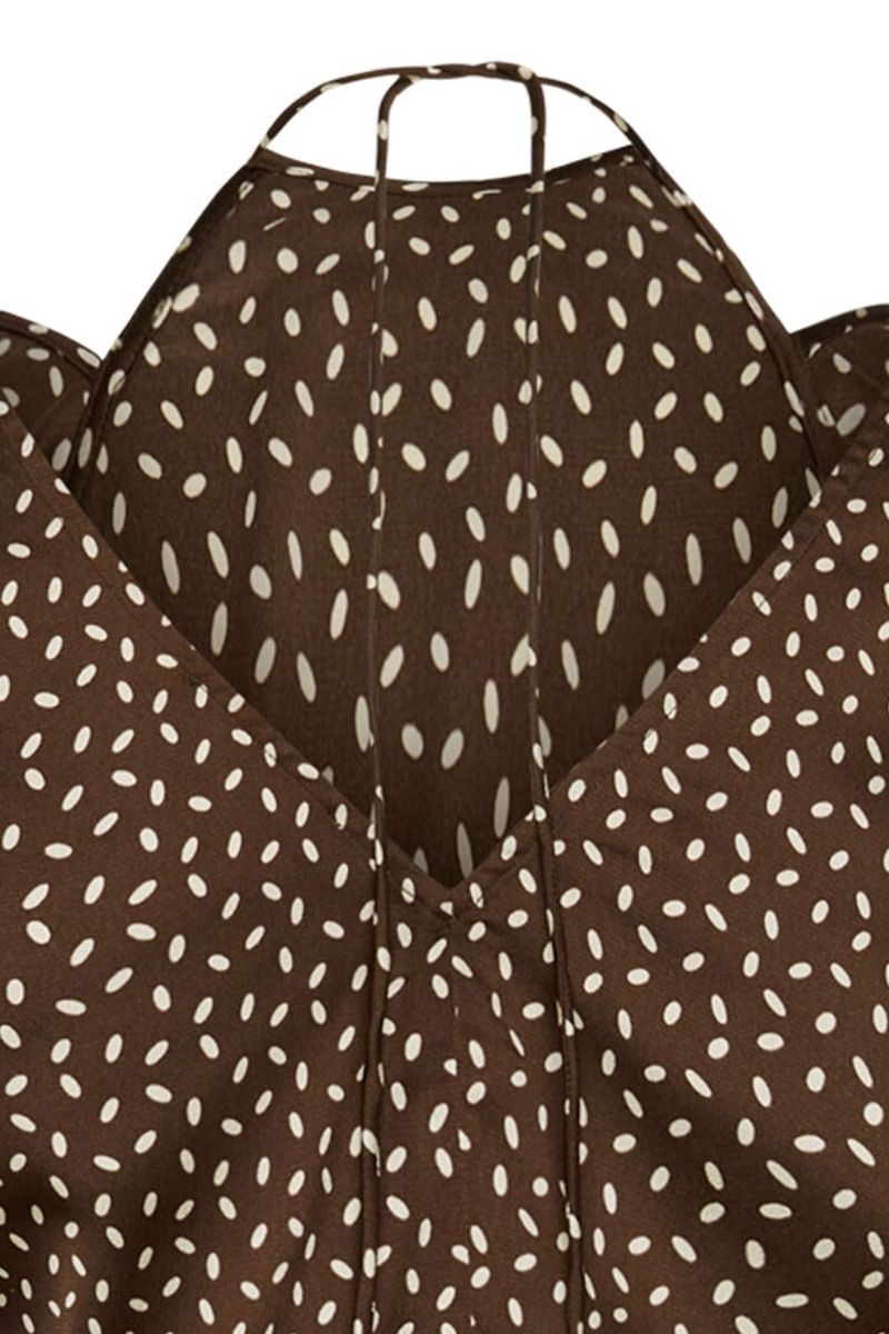 Bruuns Bazaar - Kjole - AcaciaBBAdria Dress - Brown/Cream Dot Print