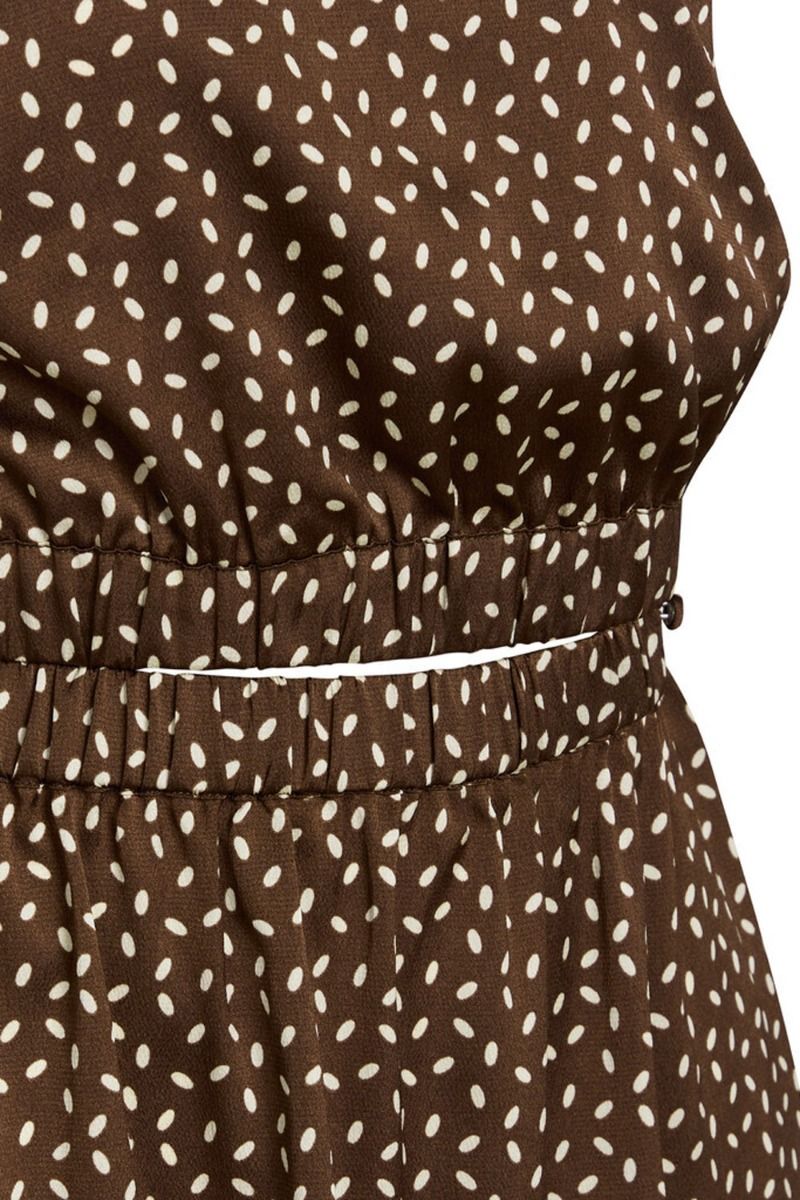 Bruuns Bazaar - Kjole - AcaciaBBAdria Dress - Brown/Cream Dot Print