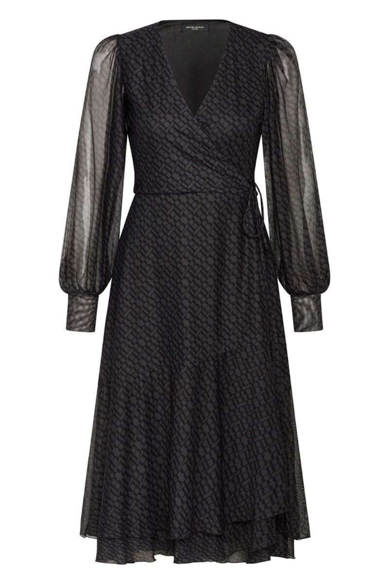 Bruuns Bazaar - Kjole - Phlox Nora Dress - Grey Logo Print