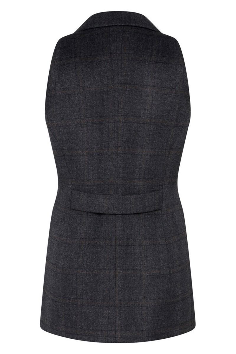 Bruuns Bazaar - Vest - Echium Lianna Waistcoat - Grey Check