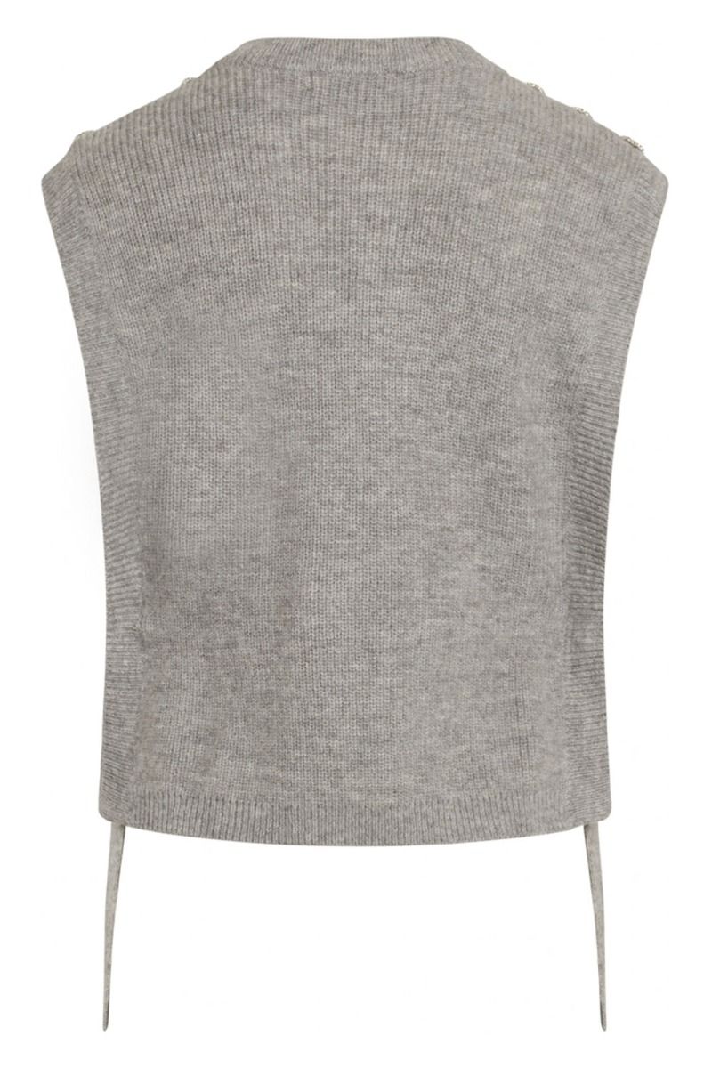 Bruuns Bazaar - Vest - Parisa Regiza Knit Vest - Light Grey Mel