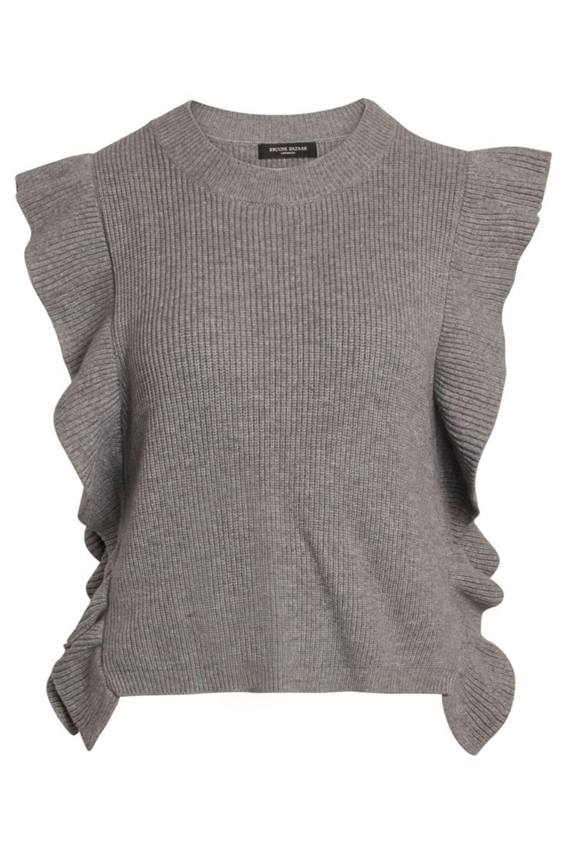 Bruuns Bazaar - Vest - Simona Innea Knit Vest - Grey Melange