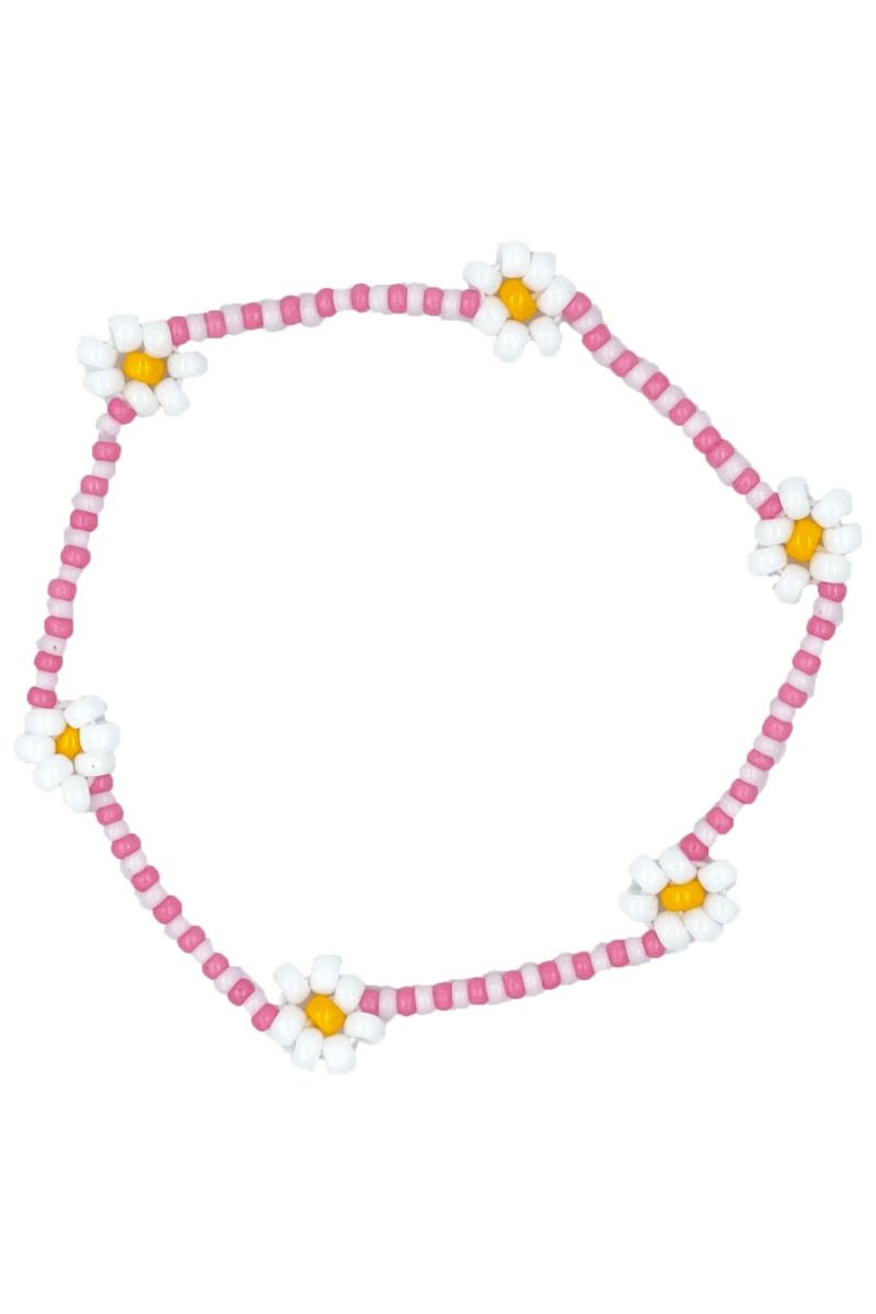 By Stær - Armbånd - Armbånd m. små blomster - Rosa