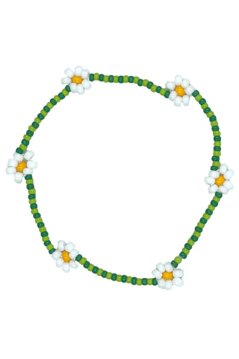 By Stær - Armbånd - Armbånd m. små blomster - Grøn