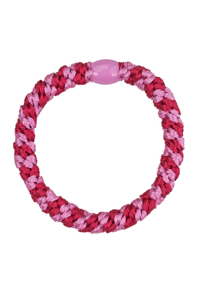 By Stær - Hårelastik - Braided Hairties - Multi Red/Pink