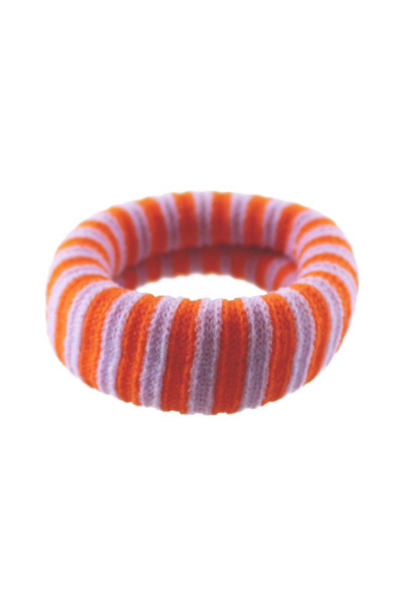 By Stær - Hårelastik - Ea Hårelastik - Stribet Orange/Pastel Lilla 