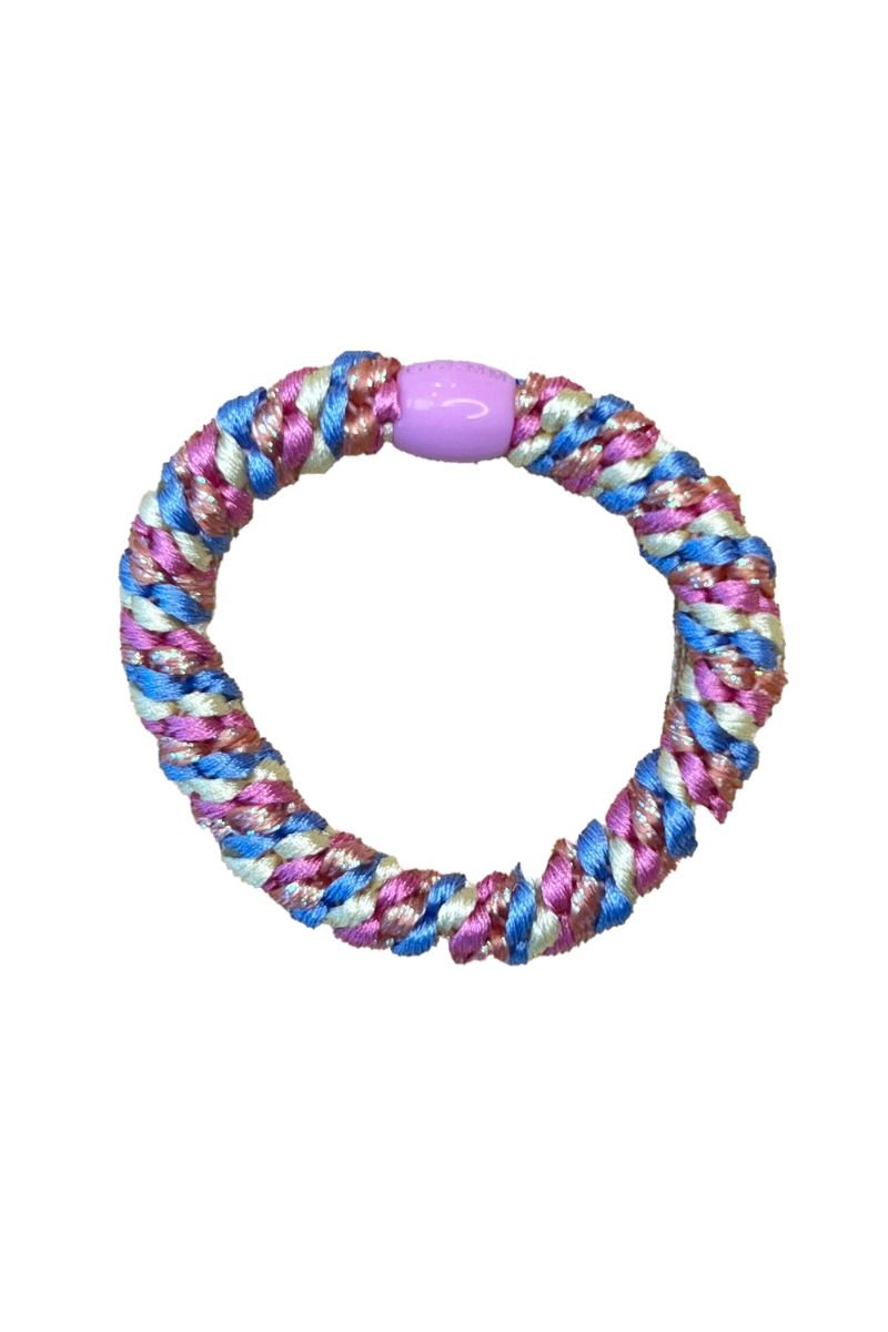 By Stær - Hårelastik - Braided Hairties - Multi Babyblue/Pink/Yellow