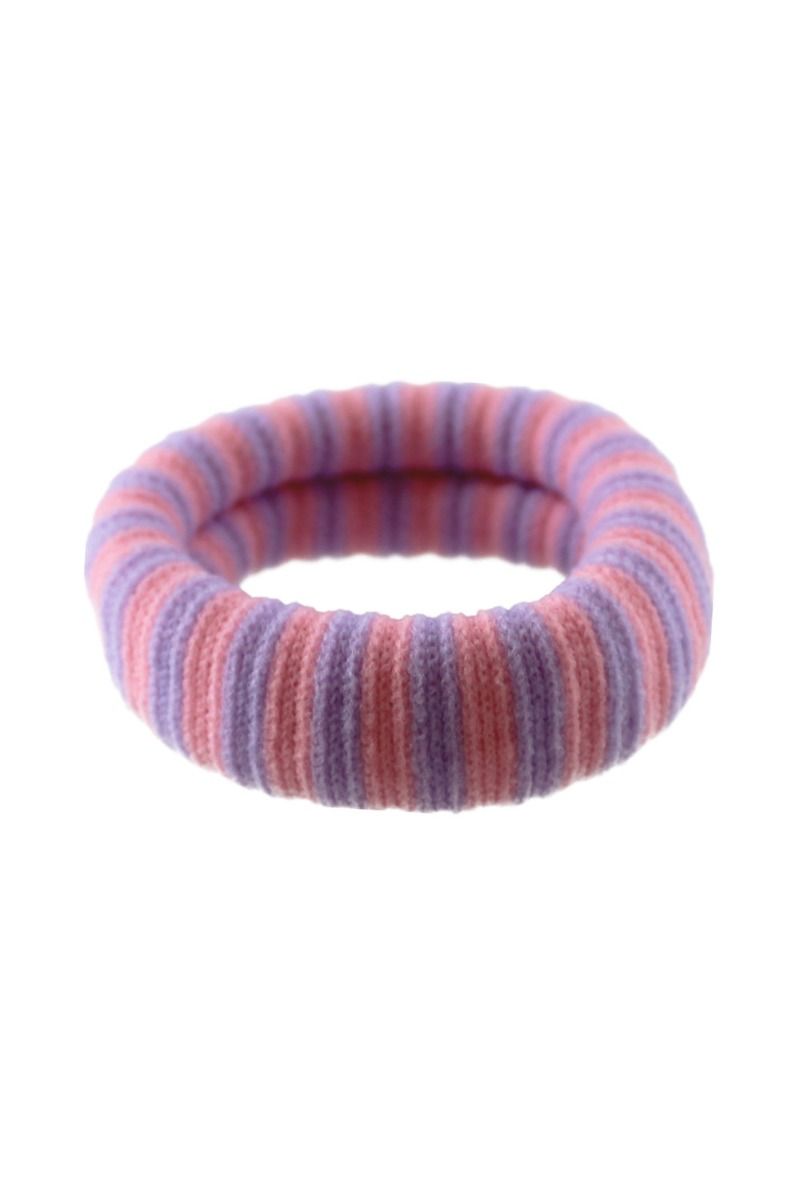 By Stær - Hårelastik - Ea Hårelastik - Stribet Pastel Lilla/Lyserød 