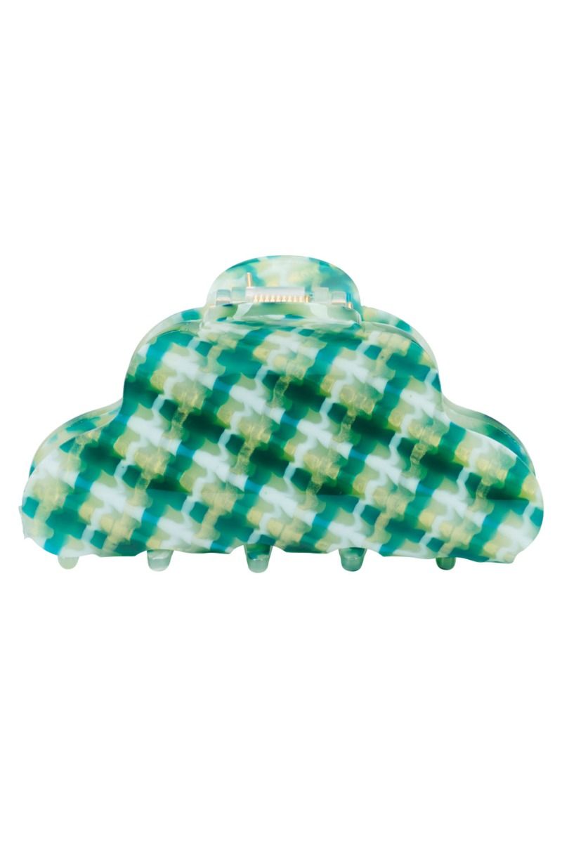 By Stær - Hårklemme - Clara - Ternet Grøn Mix