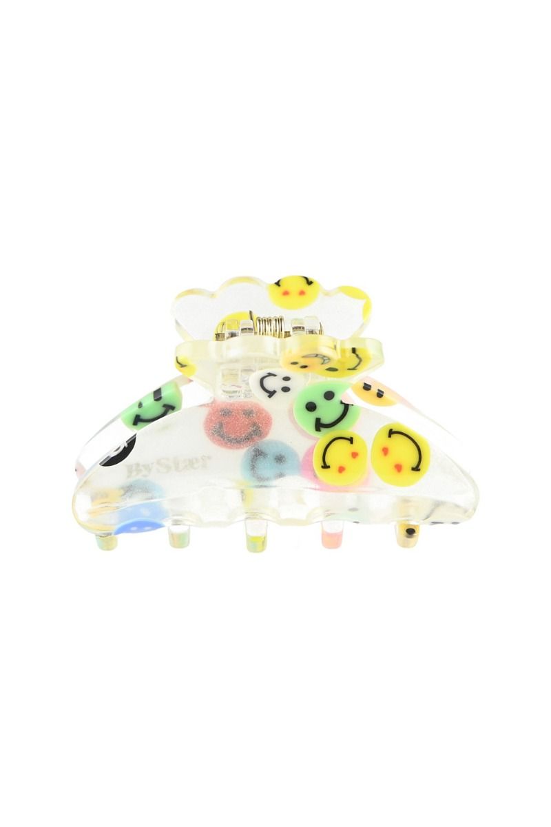 By Stær - Hårklemme - Lulu Mini Hårklemme - Transparent Smiley 