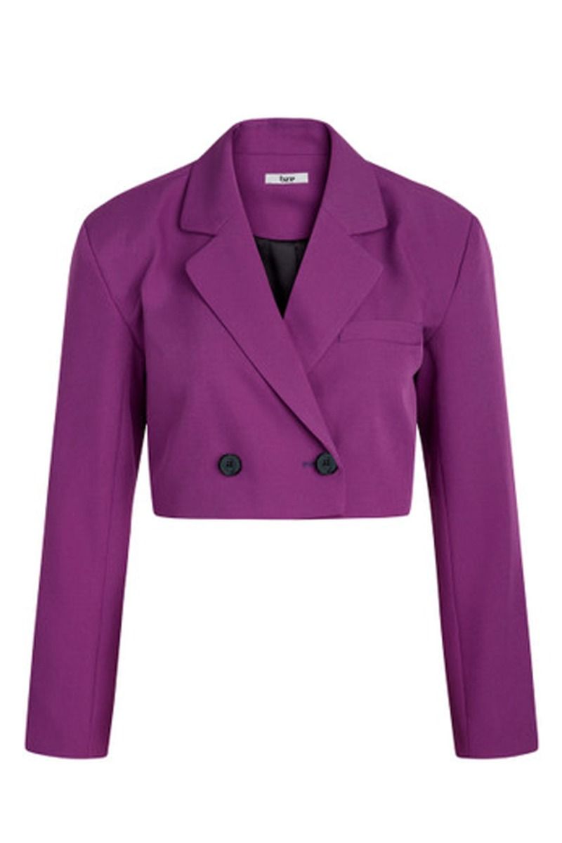 BZR - Blazer - Vibe Bless Cropped Blazer - Purple Sky