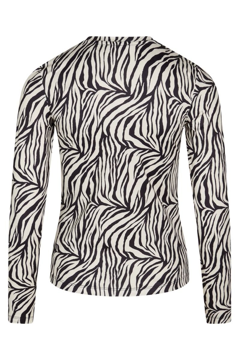 BZR - Bluse - Regina Crew Neck Blouse - Zebra Print