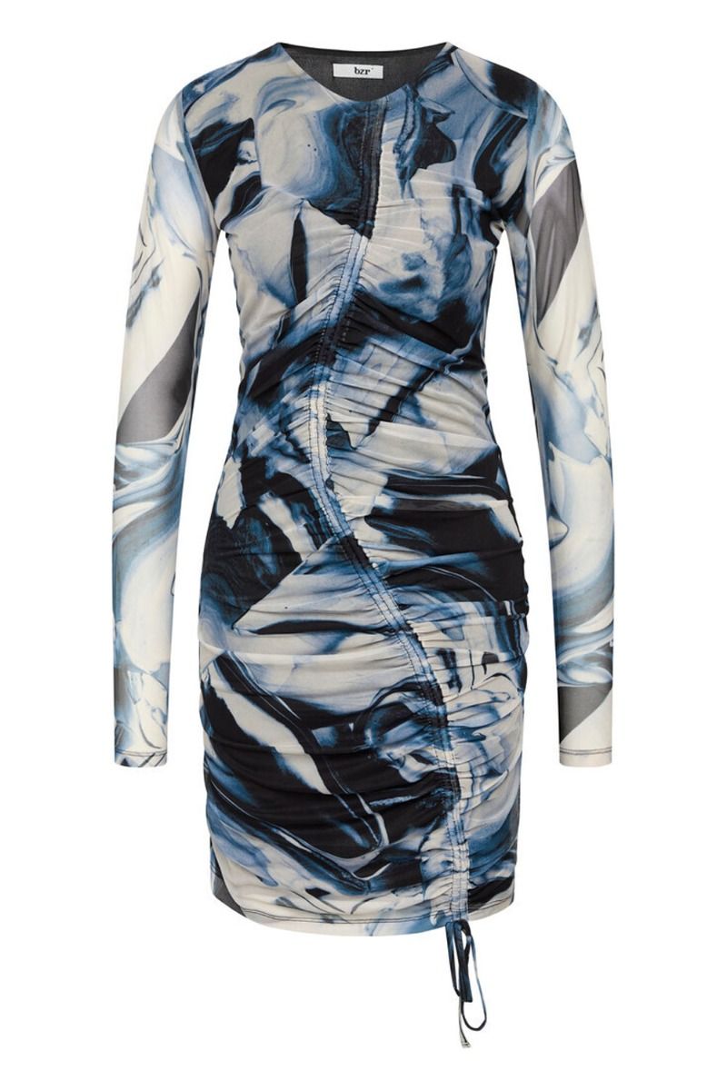 BZR - Kjole - Mela Draw Dress - Blue Print