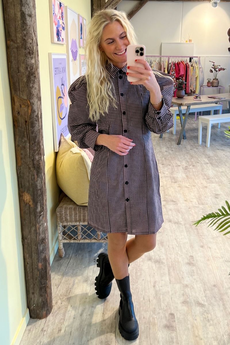 BZR - Kjole - Mindy Andrea Dress - Check Artwork