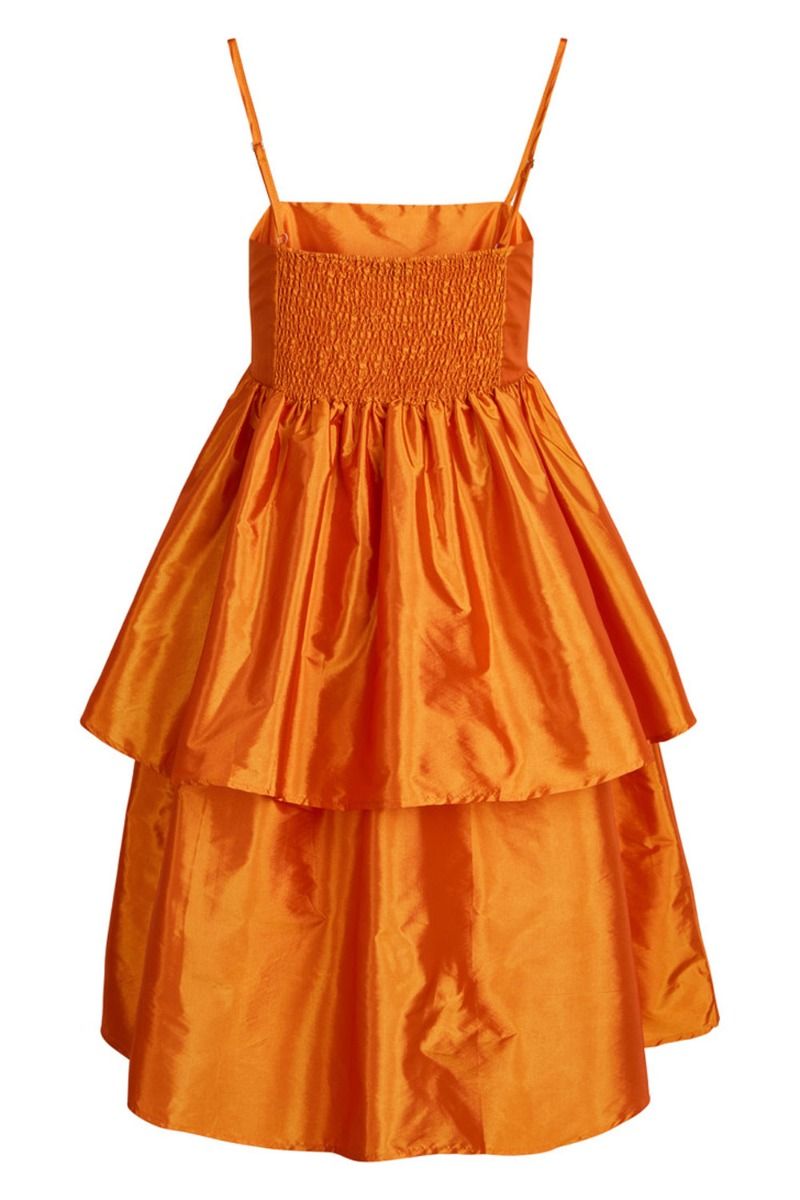 BZR - Kjole - Tafetta Dream Dress - Orange Flame
