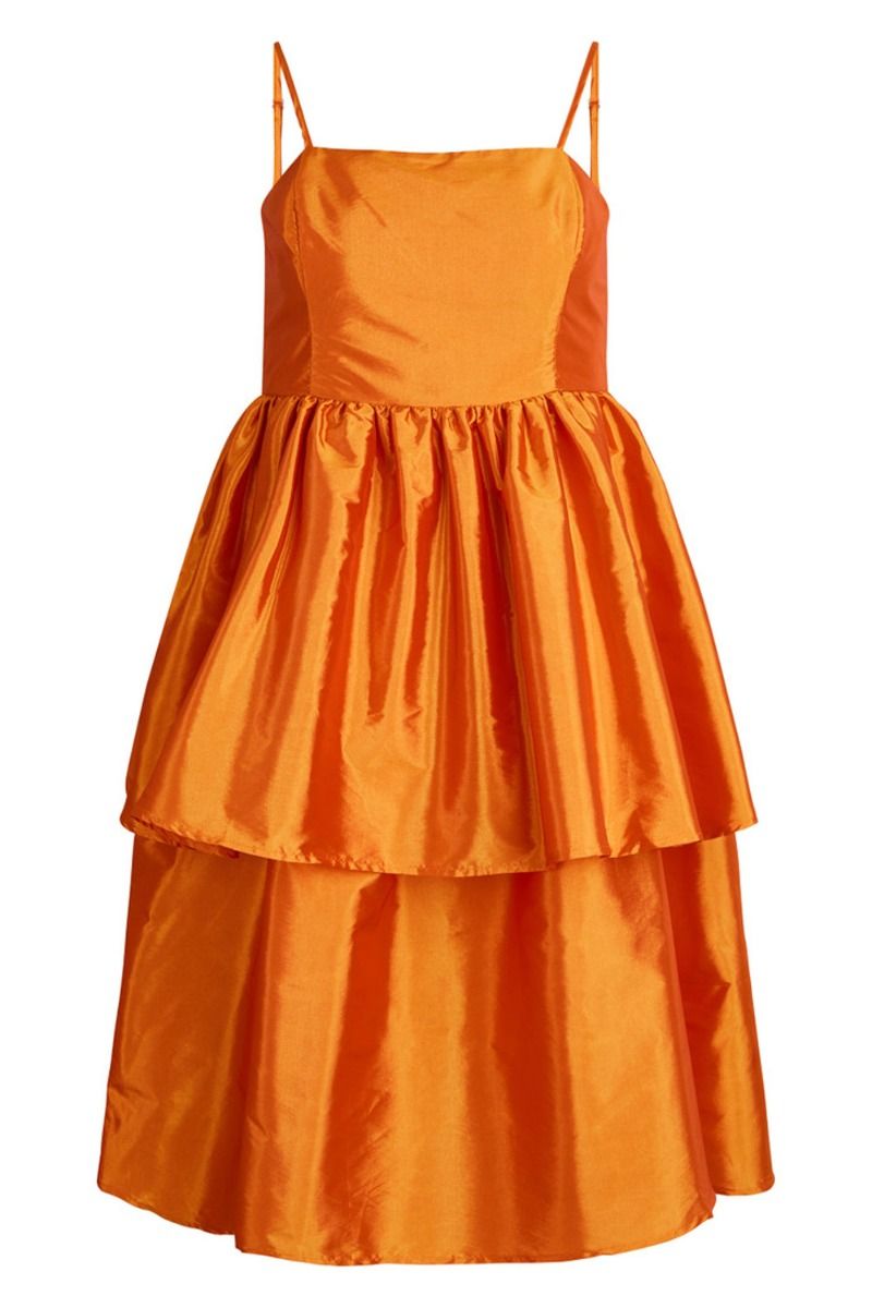 BZR - Kjole - Tafetta Dream Dress - Orange Flame