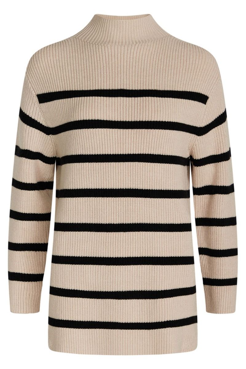 BZR - Strik - Daytona Kylie Knit - Sand w. Black Stripe