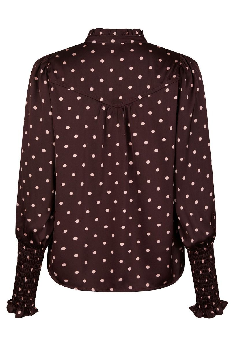Neo Noir - Bluse - Camisa Dot Blouse - Burgundy