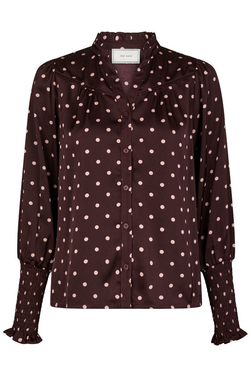 Neo Noir - Bluse - Camisa Dot Blouse - Burgundy