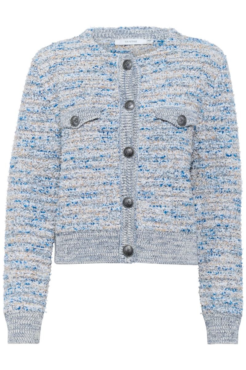 Gestuz - Cardigan - GZcannie Cardigan - Blue White mix