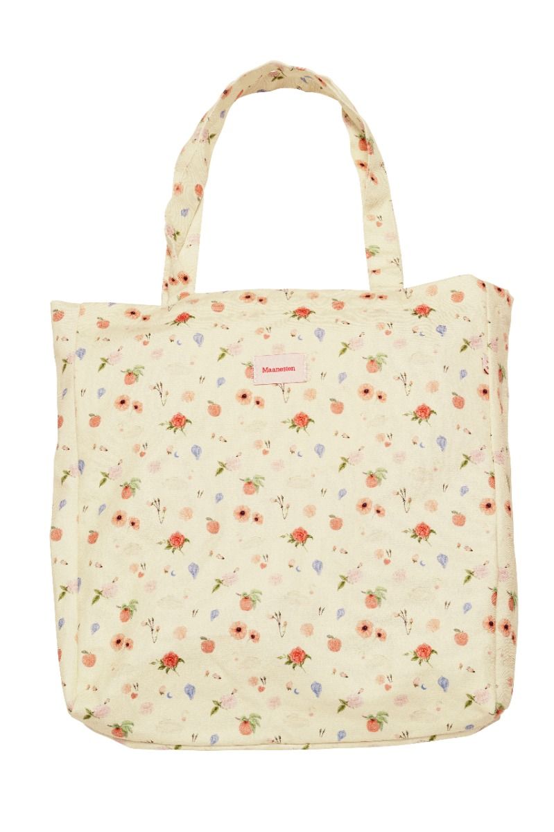 Maanesten - Taske - Canvas Totebag - Roses and Shells 