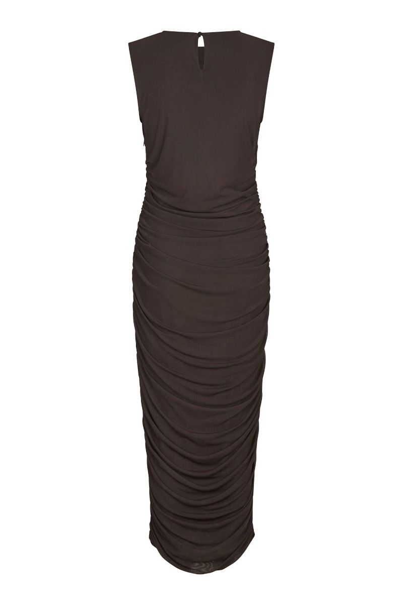Neo Noir - Kjole - Corilina Solid Mesh Dress - Brown