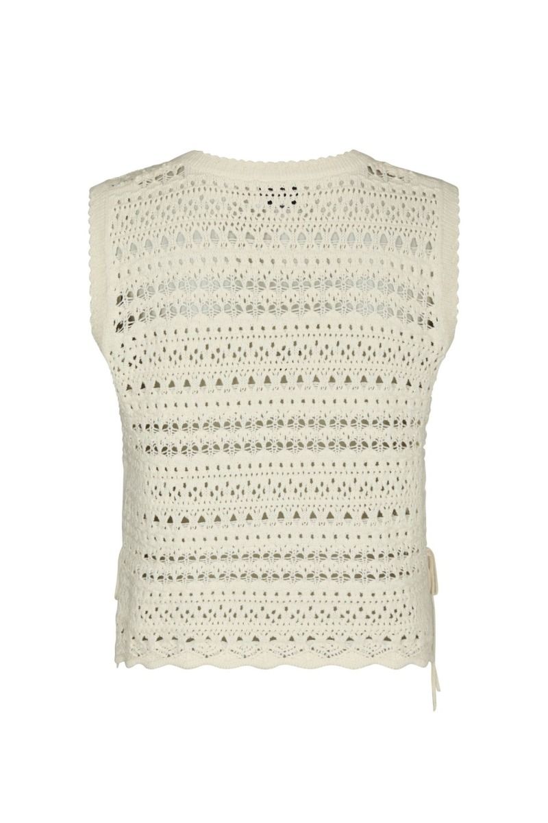 Neo Noir - Top - Catana Crochet Knit Top - Creme