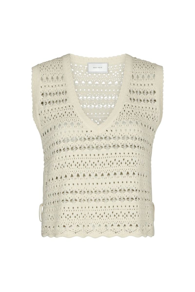 Neo Noir - Top - Catana Crochet Knit Top - Creme