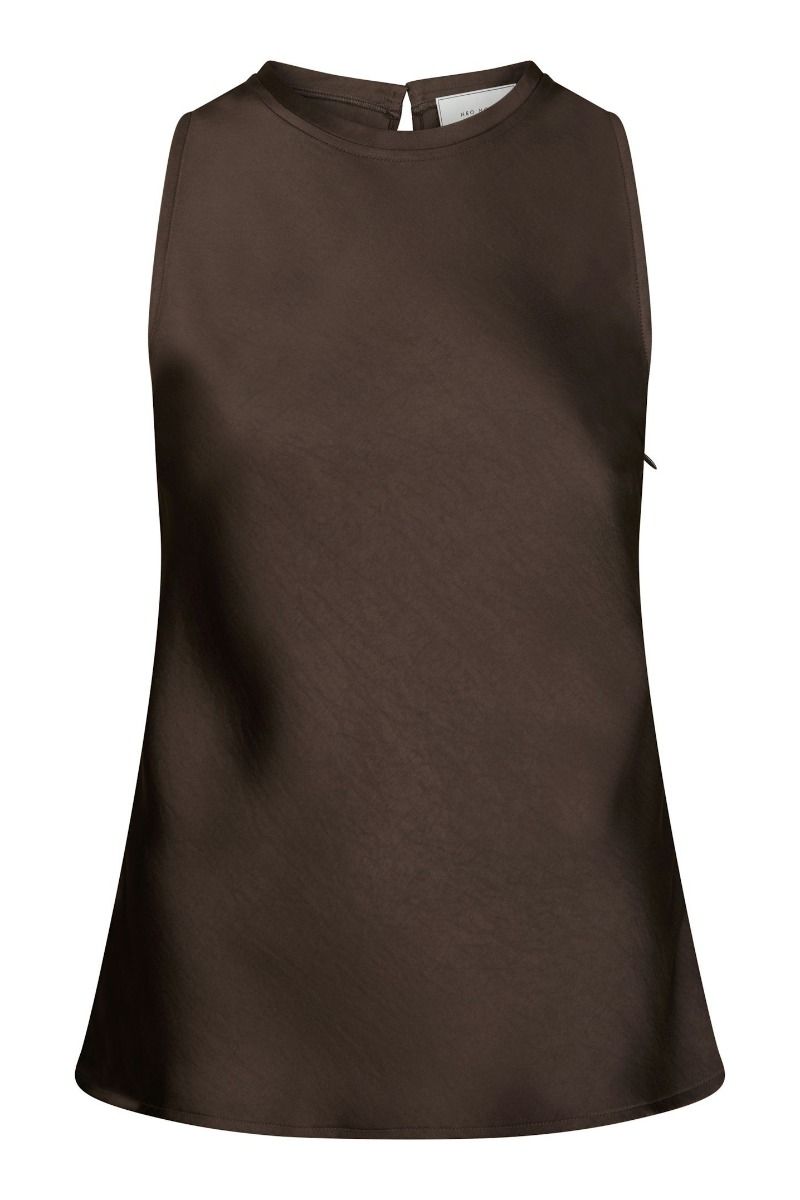 Neo Noir - Top - Celina Heavy Sateen Top - Dark brown