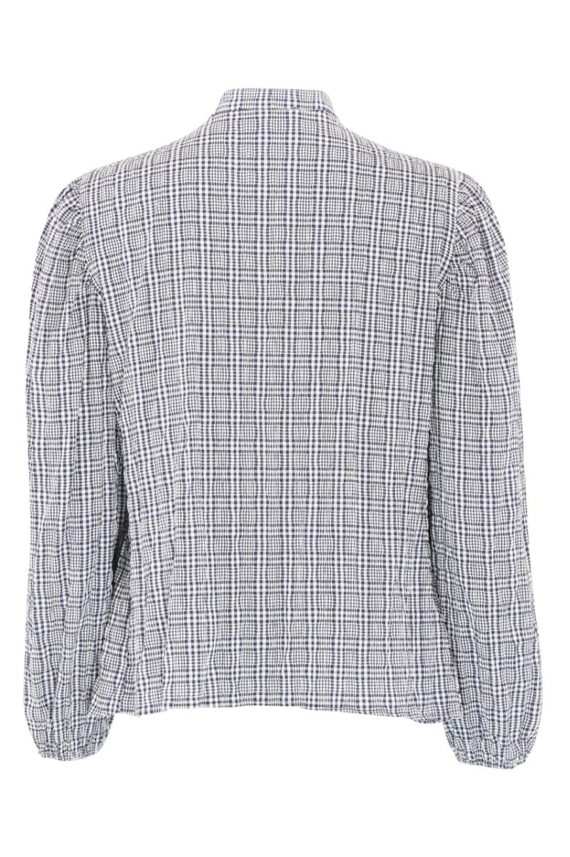 Continue - Skjorte - Chloe Smock Check - Blue Check