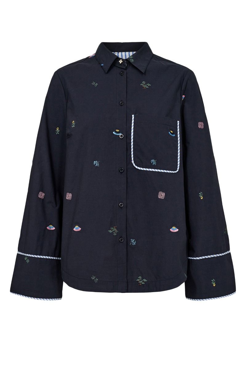 Nümph - Skjorte - Chiro Boxy Shirt - Dark Sapphire