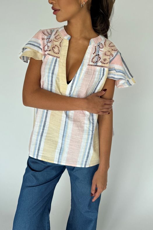 Continue - Top - Christel Top - Yellow Stripe