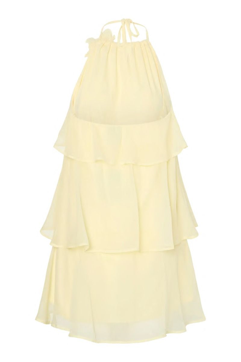 Pieces - Kjole - Clara Sl Short Layred Dress - Pale Banana