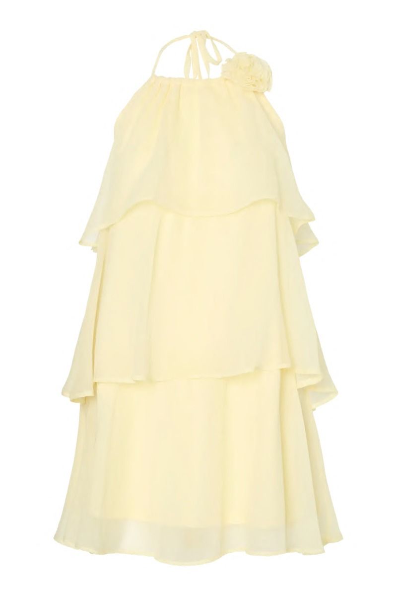 Pieces - Kjole - Clara Sl Short Layred Dress - Pale Banana