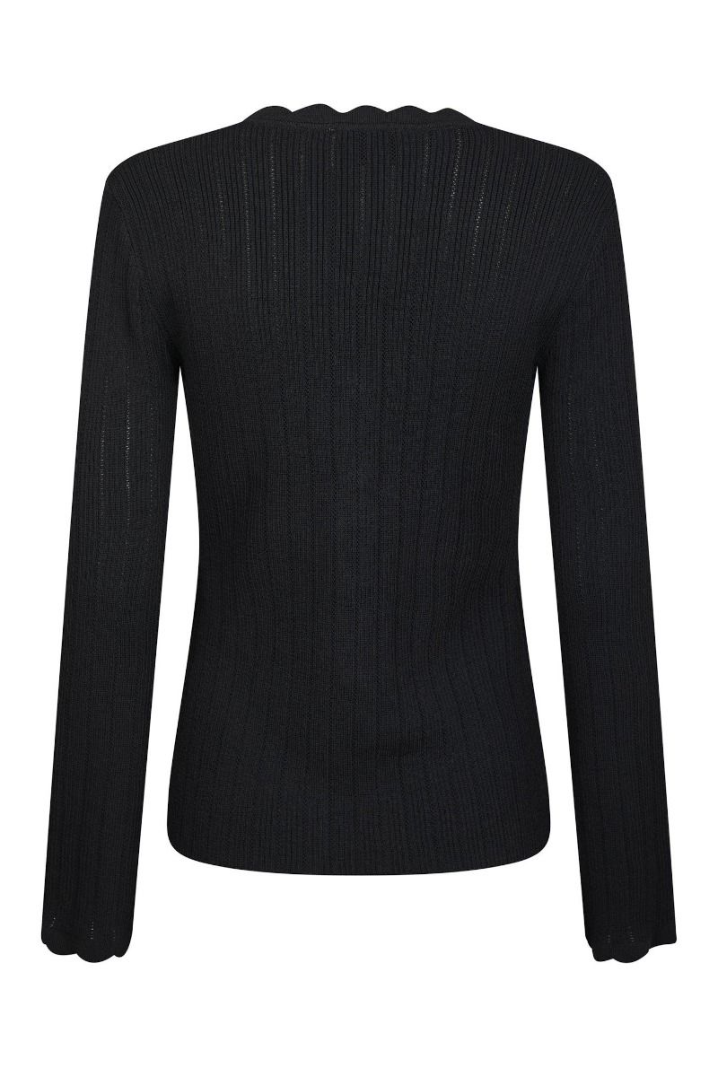 Neo Noir - Cardigan - Clara Stitch Knit Blouse - Dark Navy 