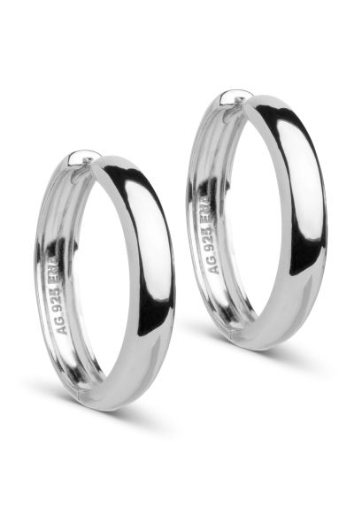 Enamel - Øreringe - Hoops, Classic Wide - Silver