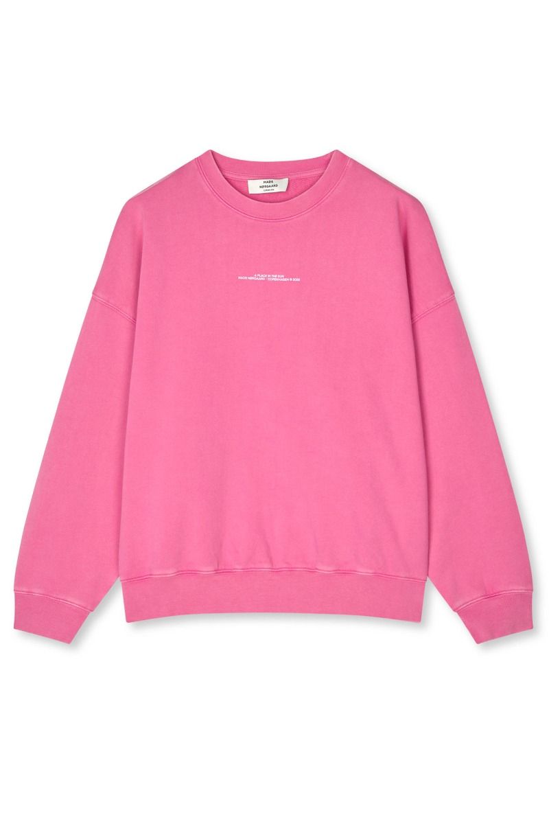 Mads Nørgaard - Sweatshirt - Compact Cotton Atli Sweatshirt - Carmine Rose