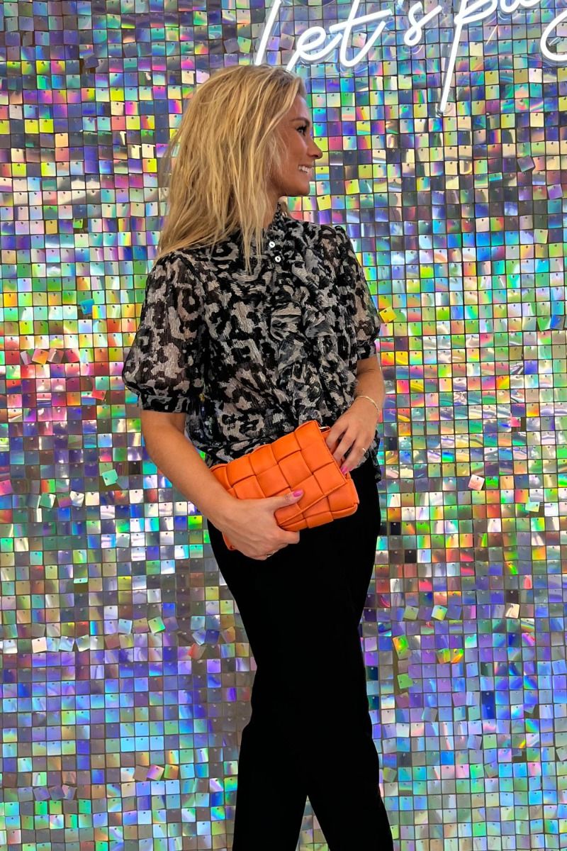 Continue - Skjorte - Frida Blouse - Foil Silver Print