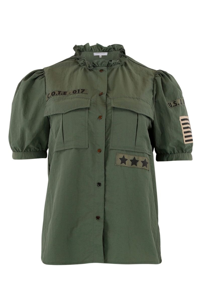 Continue - Skjorte - Milli Patch Blouse SS - Army
