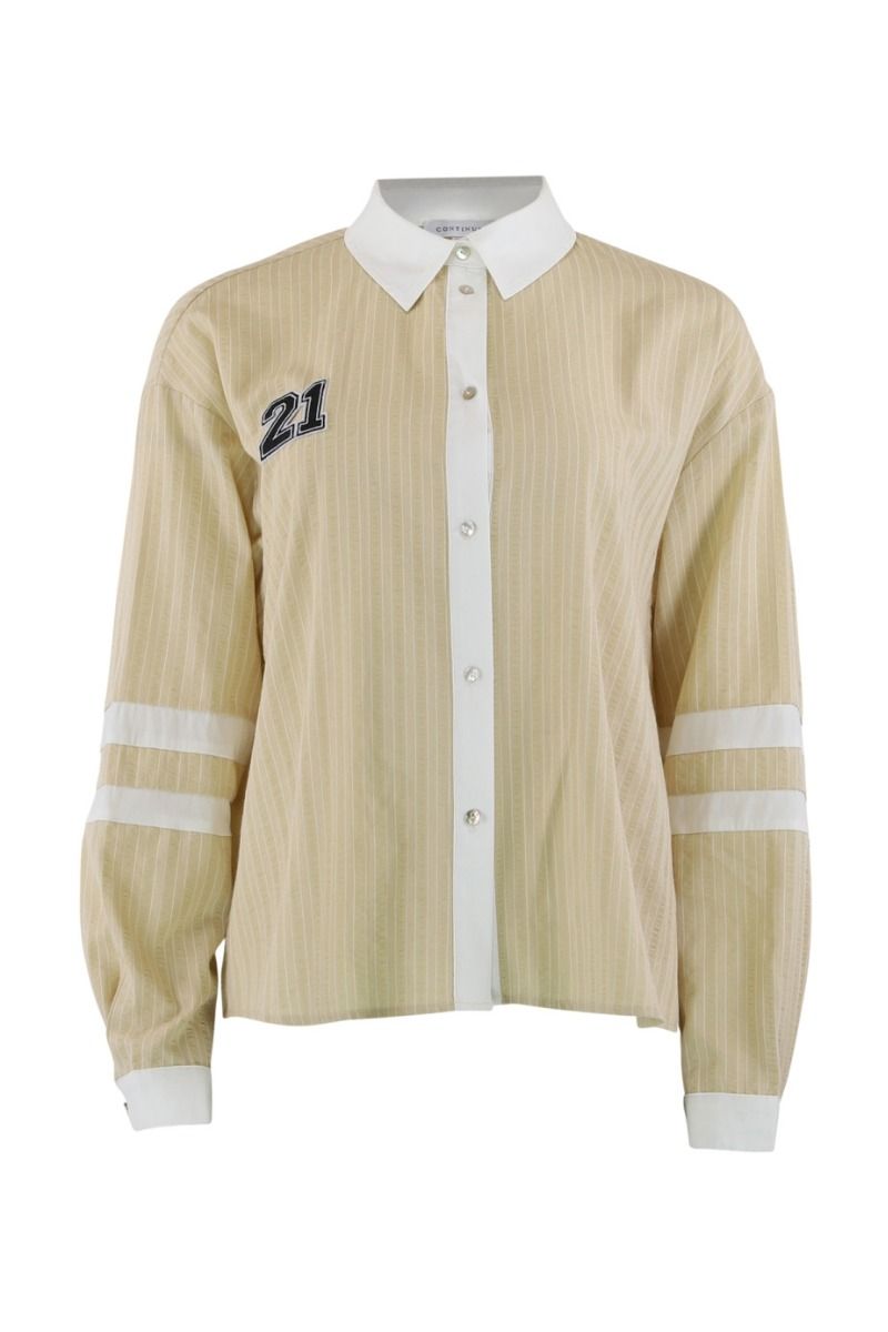 Continue - Skjorte - Ally 21 - Small Stripe Sand/White