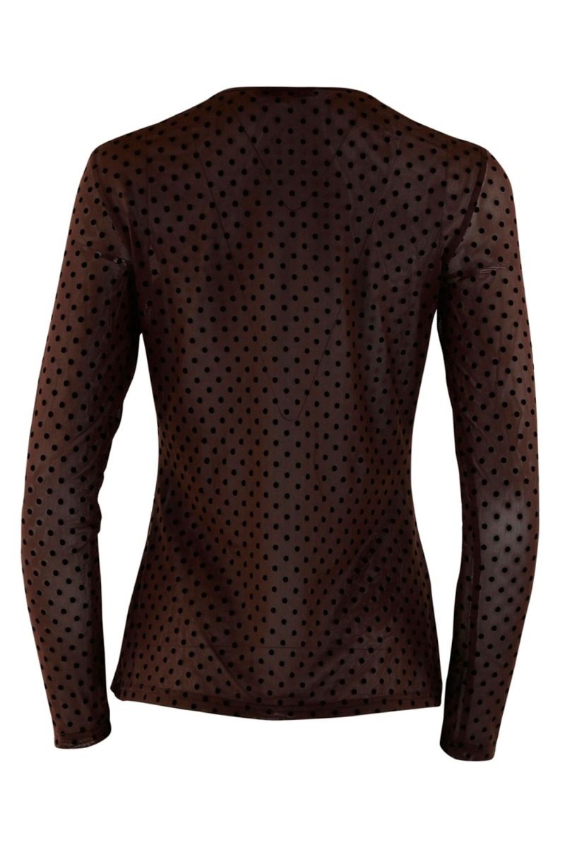 Continue Bluse - Shannie Dot Brown - With black dot
