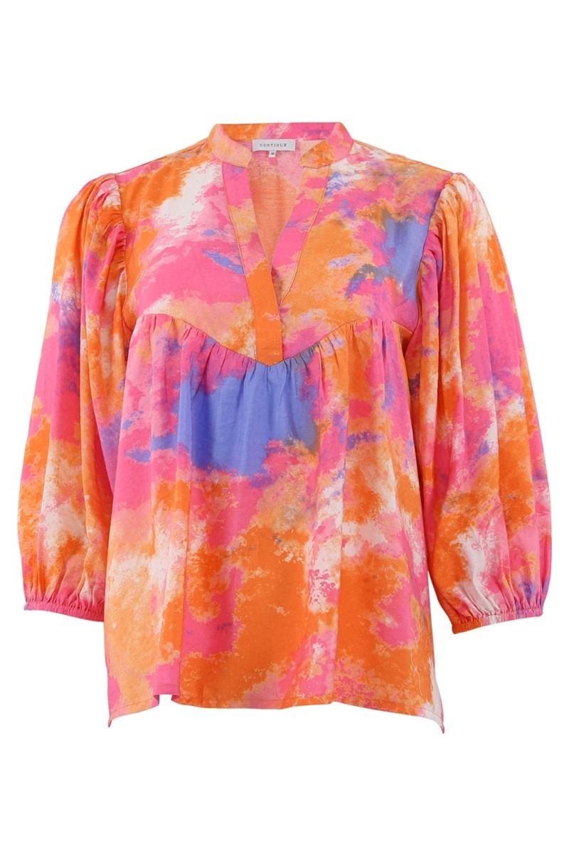 Continue - Bluse - Arendse Waterprint - Orange/Pink