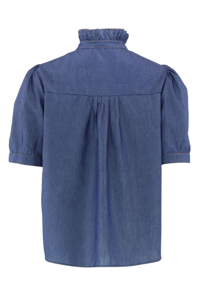 Continue - Bluse - Ariana SS Chambre - Dark Blue Chambre