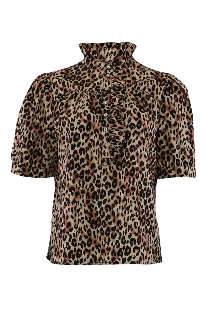 Continue - Bluse - Ariana SS Poplin - Leo print