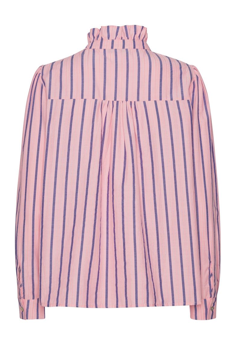Continue - Bluse - Ariana Stripe L/S Pink - Pink Stripe