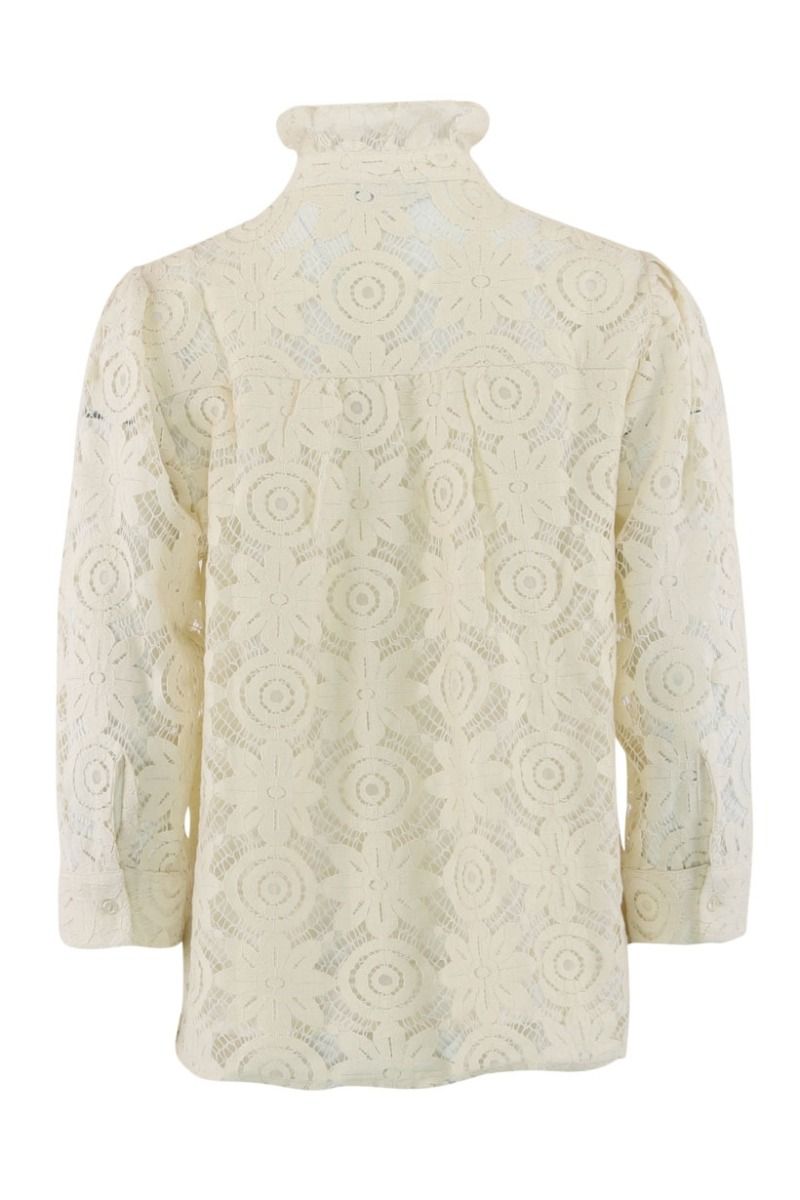 Continue - Bluse - Arianna lace l/s - Off White