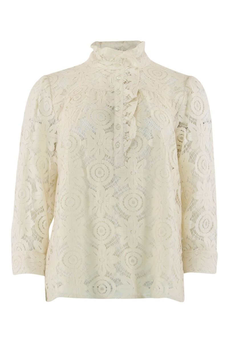 Continue - Bluse - Arianna lace l/s - Off White
