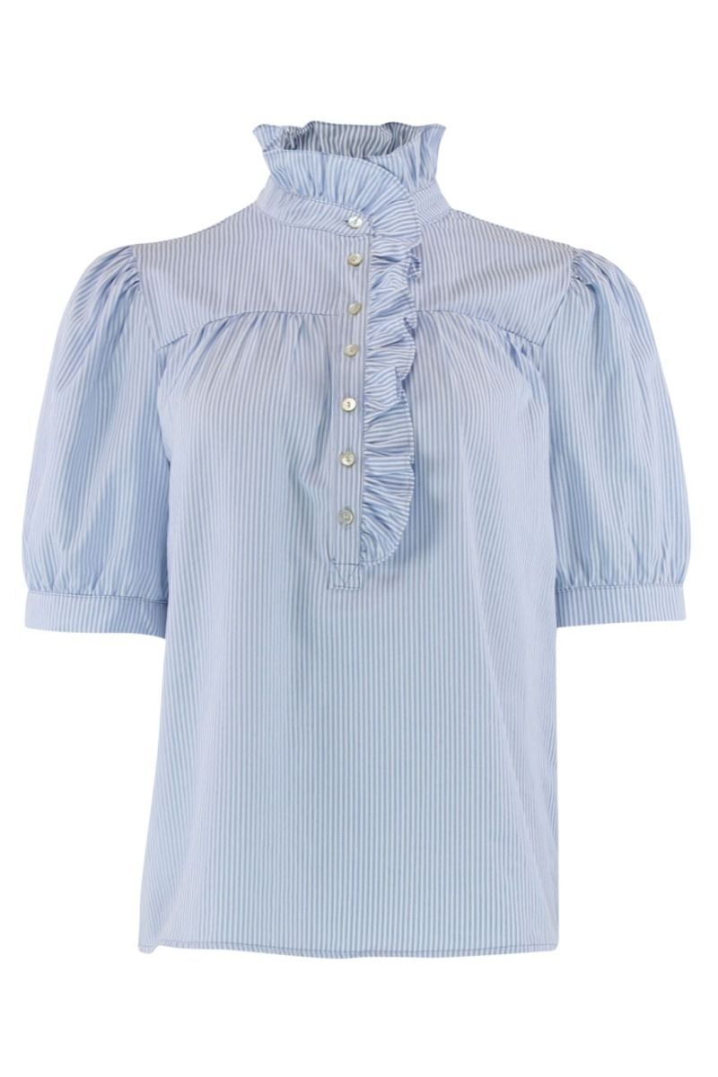 Continue - Bluse - Arianna SS Stripe 14583 - Blue Stripe