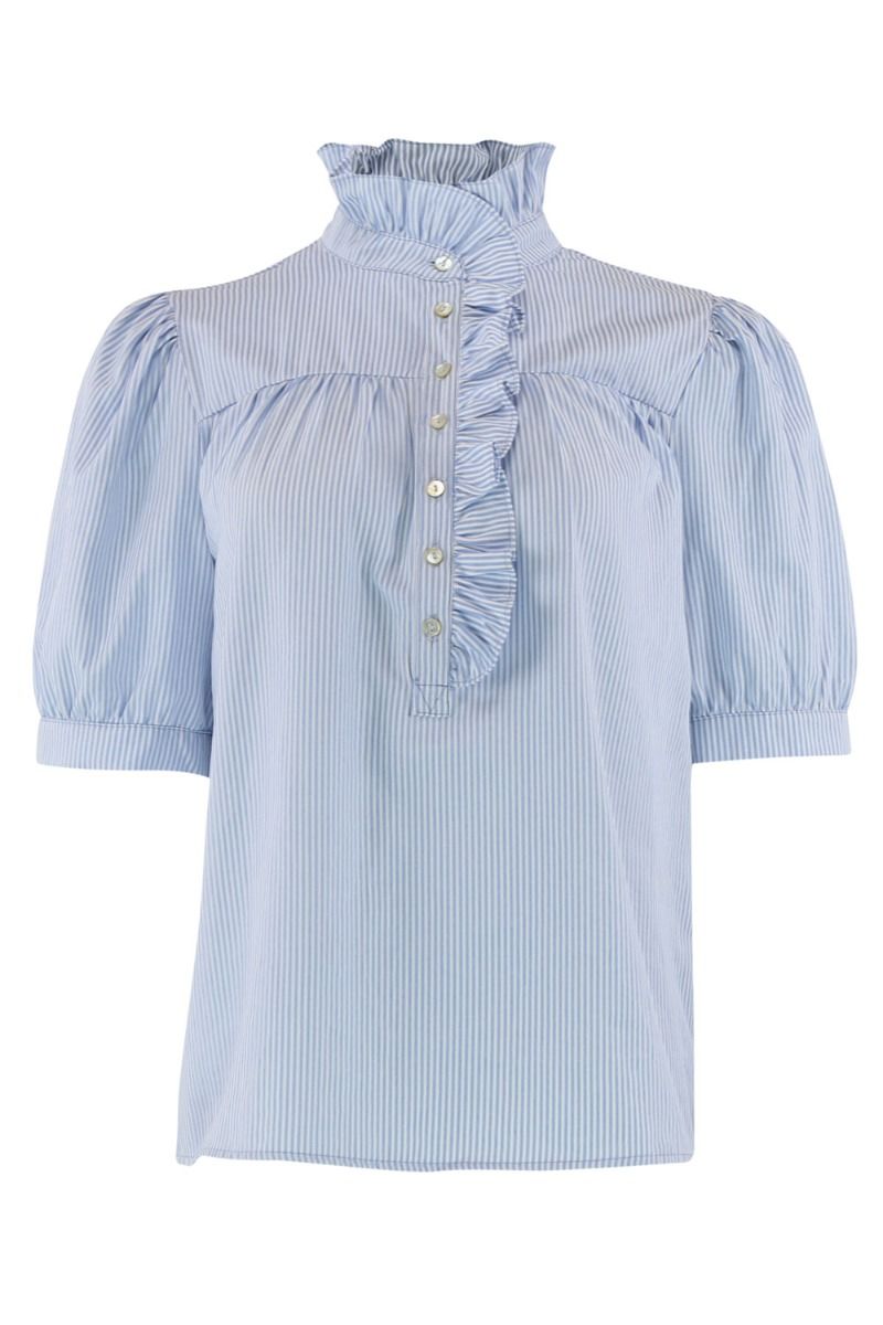 Continue - Bluse - Arianna SS Stripe - Blue Stripe