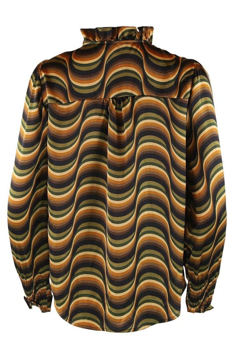 Continue - Bluse - Asta Band Cirkel Print - Brown Mix